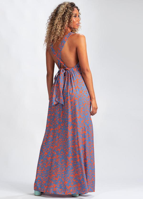 Animale Jeans - Vestido Longo Onca Viscose Azul 2