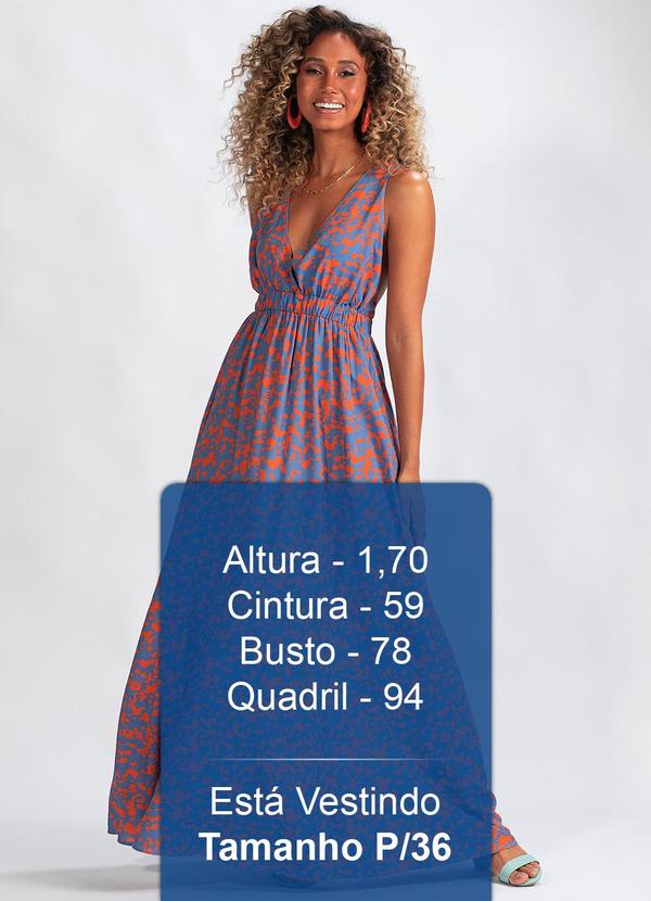 Animale Jeans - Vestido Longo Onca Viscose Azul 5