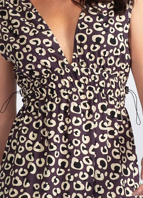 Animale Jeans - Vestido Longo Onca Viscose Roxo 3