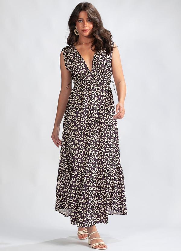 Animale Jeans - Vestido Longo Onca Viscose Roxo 5