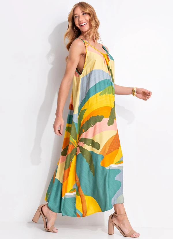 Farm - Vestido Longo Paisagem Carioca Amarelo 3