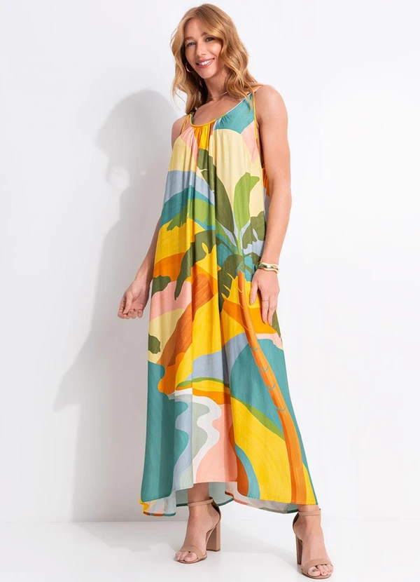 Farm - Vestido Longo Paisagem Carioca Amarelo 4