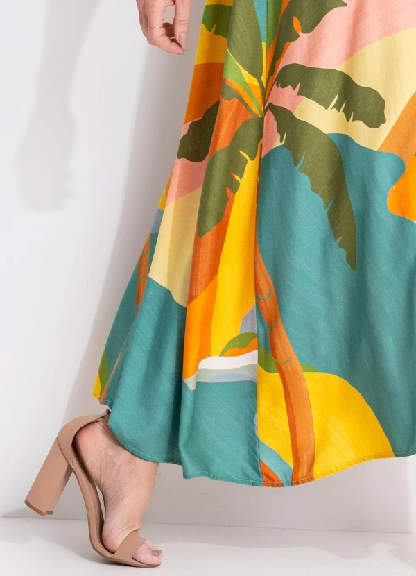 Farm - Vestido Longo Paisagem Carioca Amarelo 8