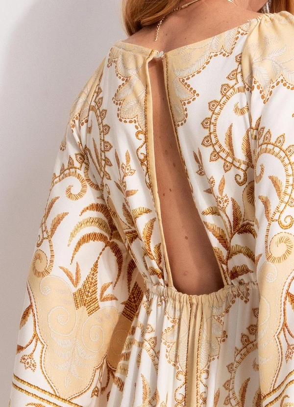 Farm - Vestido Longo Paisagem Tropical Bege 9