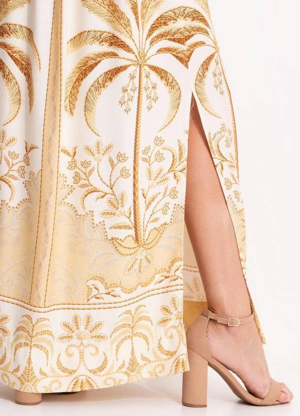 Farm - Vestido Longo Paisagem Tropical Bege 10