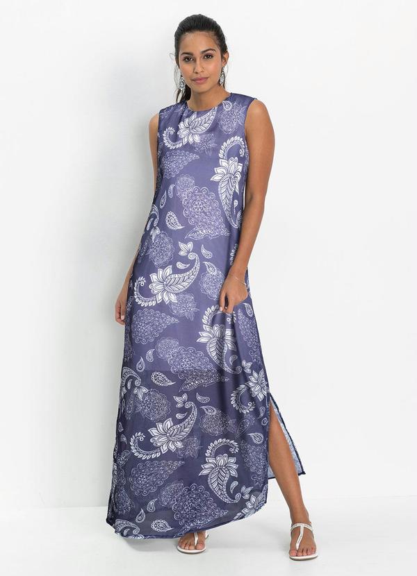 Outlet - Vestido Longo Paisley Azul 2