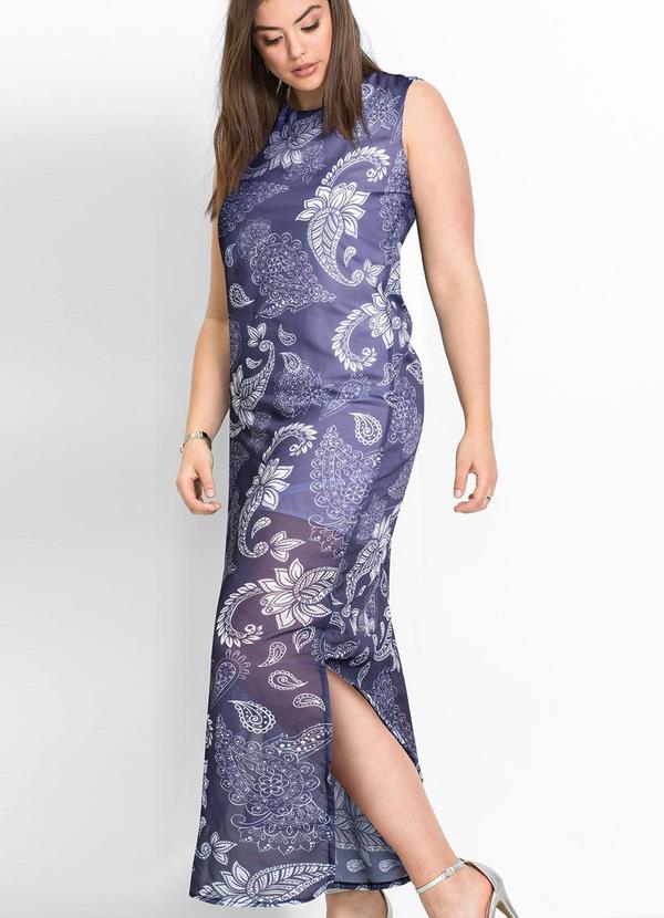 Outlet - Vestido Longo Paisley Azul 7