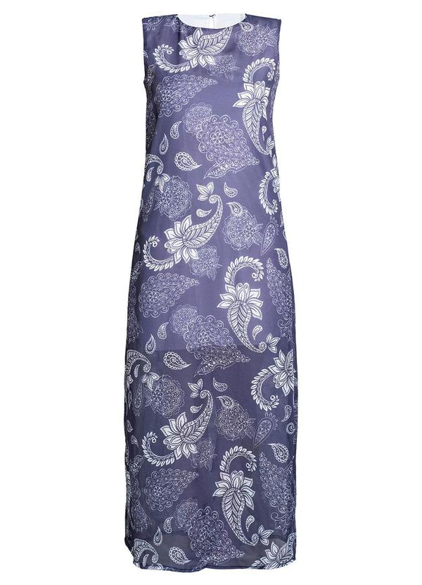 Outlet - Vestido Longo Paisley Azul 8