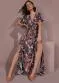 Quintess - Vestido Longo Floral Verde com Decote Profundo - variação: Paisley