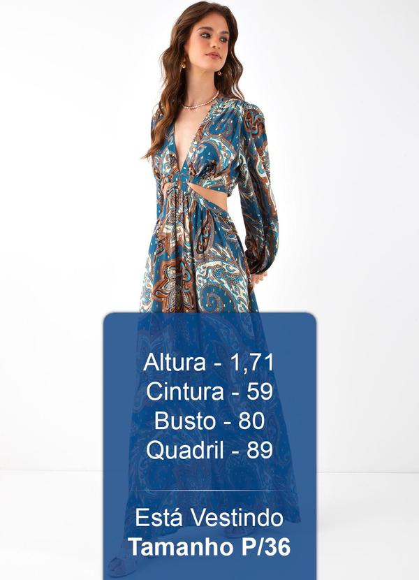 Farm - Vestido Longo Paisley Onça Azul 6