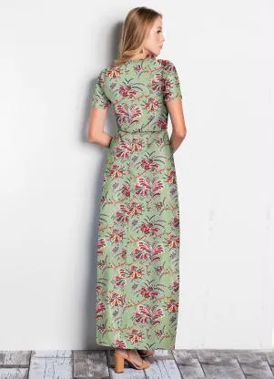 Rosalie - Vestido Longo Paisley Verde - ROSALIE