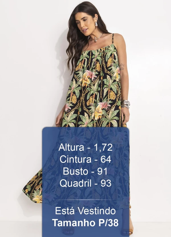 Farm - Vestido Longo Paraíso Tropical Preto 5