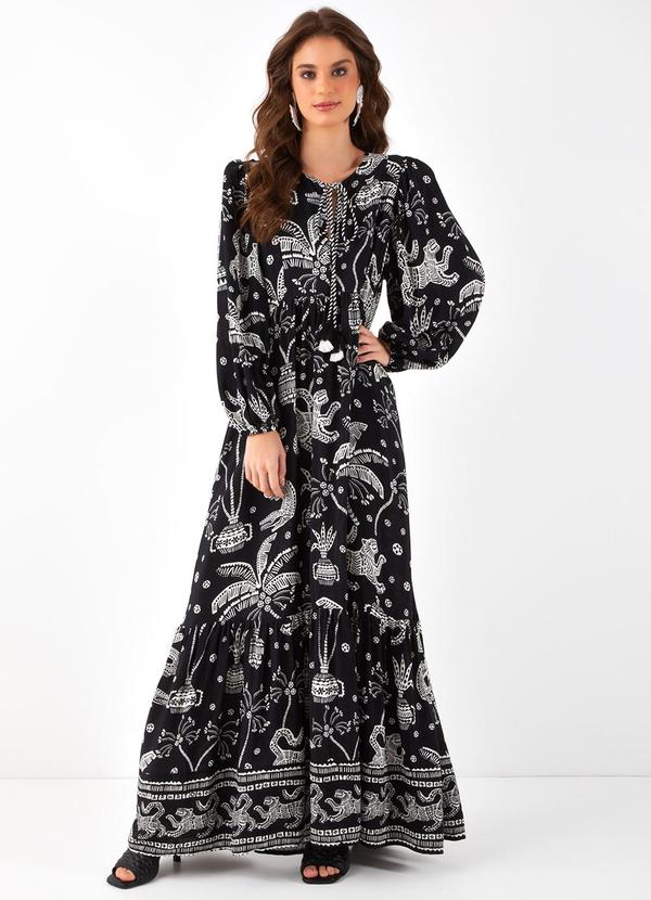 Farm - Vestido Longo Pasadena Preto 1