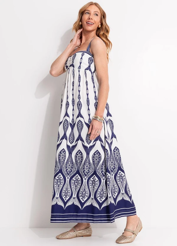 Farm - Vestido Longo Peixe Correnteza Off White 3