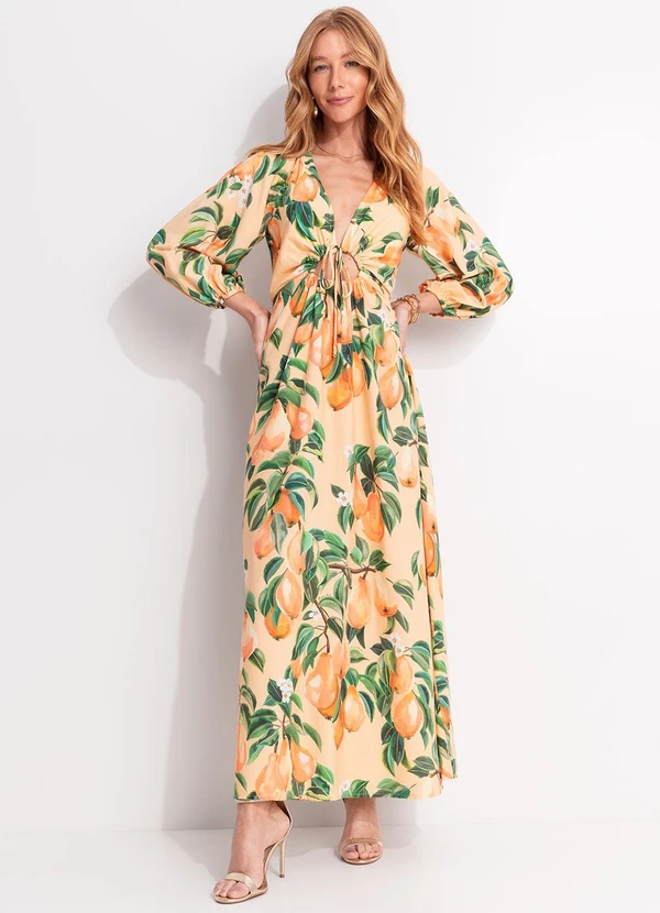 Farm - Vestido Longo Pera Chic Laranja 3