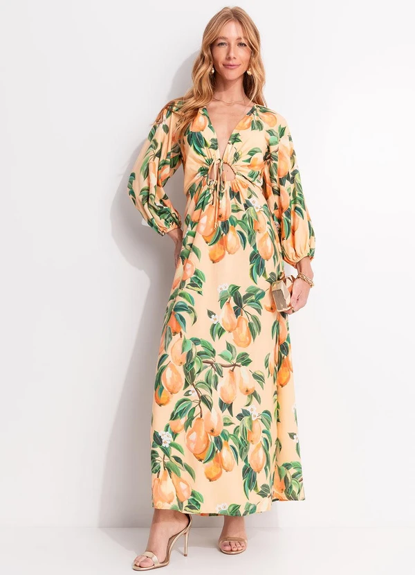 Farm - Vestido Longo Pera Chic Laranja 7