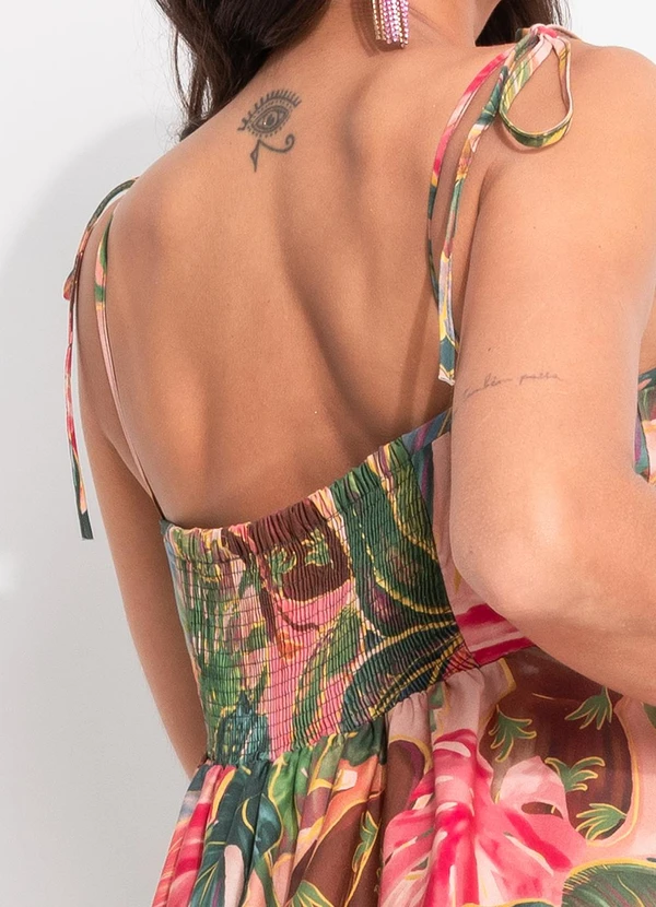 Farm - Vestido Longo Piscina Tropical Rosa 6