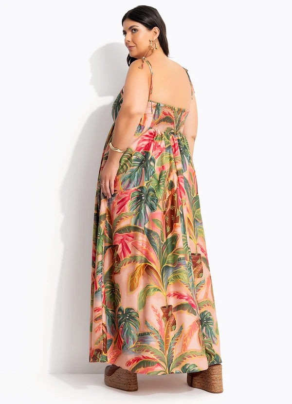 Farm - Vestido Longo Piscina Tropical Rosa 9