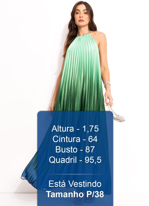 Farm - Vestido Longo Plissado Degrade Verde 6