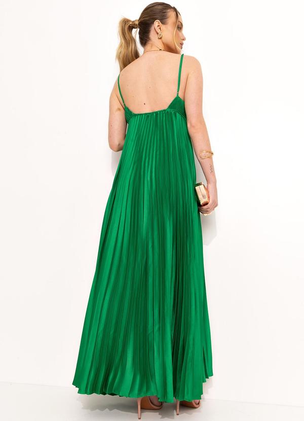 Farm - Vestido Longo Plissado Verde 2