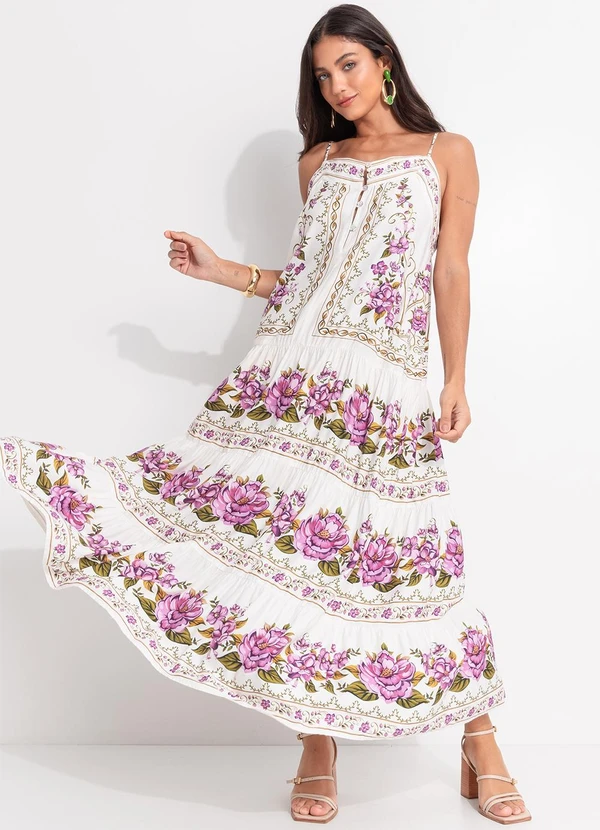 Farm - Vestido Longo Poesia de Flor Off White 3