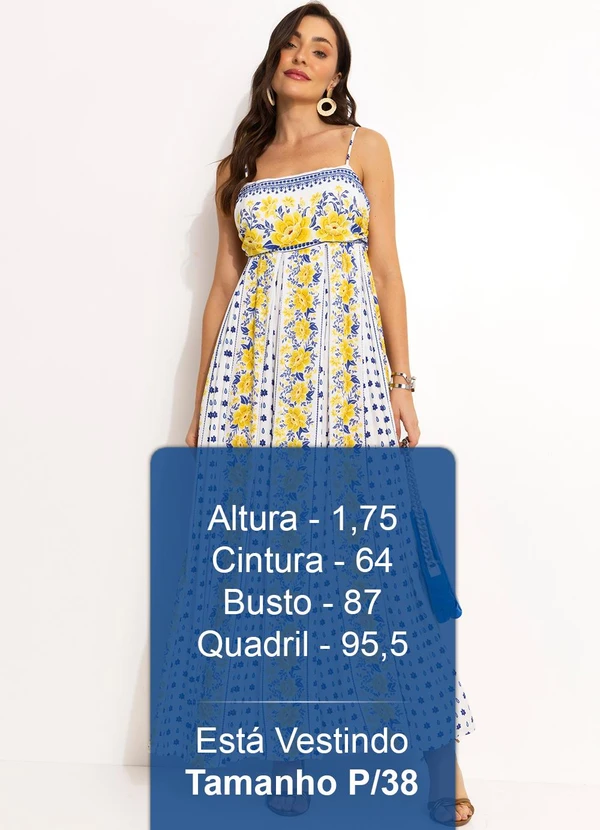 Farm - Vestido Longo Pregas em Viscose Off White 5