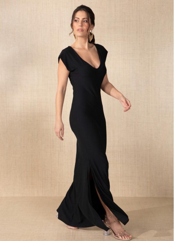 Quintess - Vestido Longo Preto Sereia 3