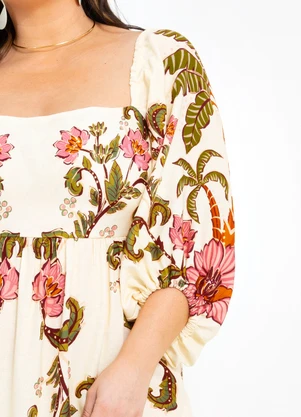 Farm - Vestido Longo Ravenala Off White - FARM