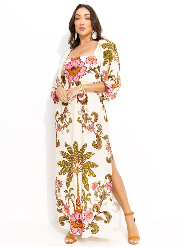 Farm - Vestido Longo Ravenala Off White 5