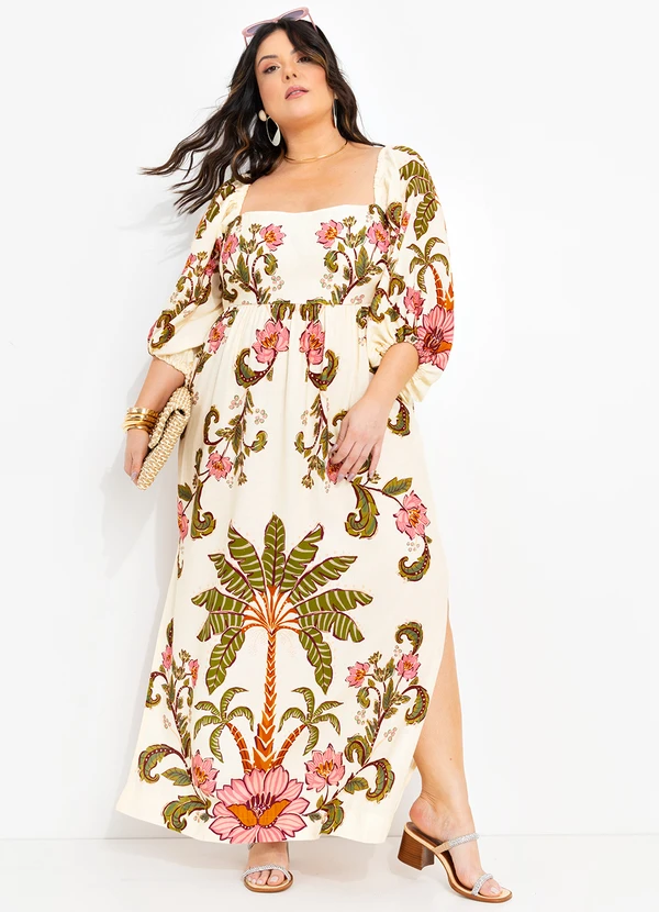 Farm - Vestido Longo Ravenala Off White 10