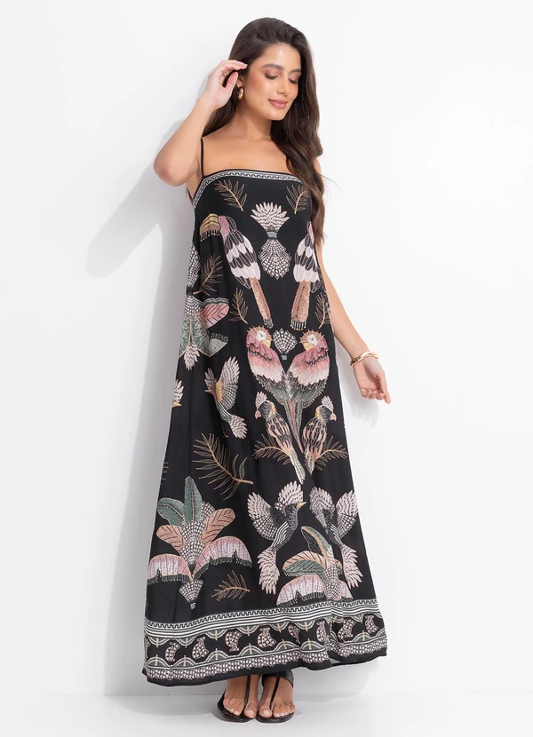Farm - Vestido Longo Recanto dos Pássaros Preto 3