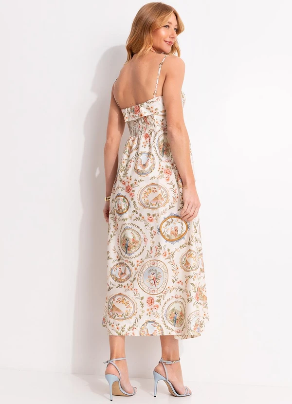 Farm - Vestido Longo Relicário Bege 2