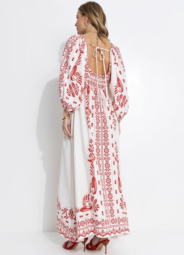 Farm - Vestido Longo Relicário Tropical Off White 2