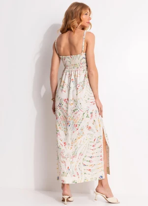 Farm - Vestido Longo Rendeira Bege - FARM