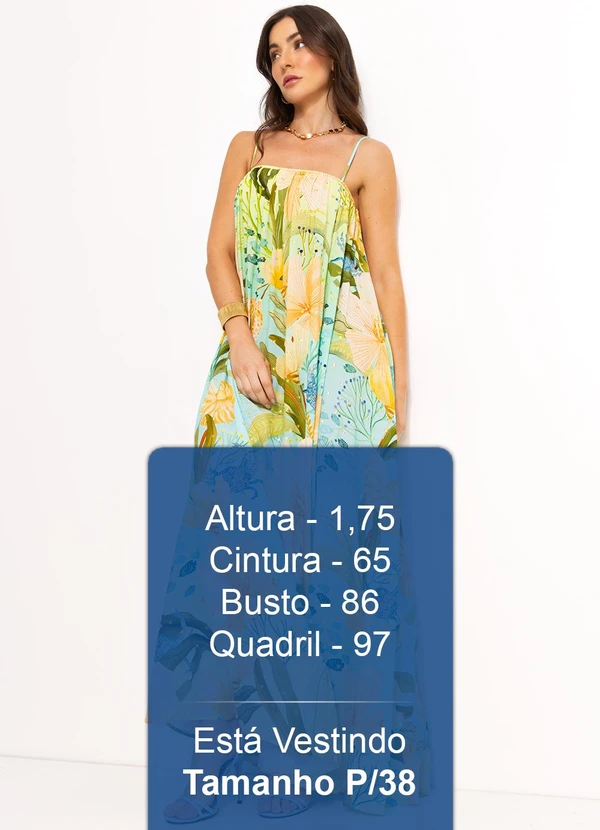 Farm - Vestido Longo Reto em Viscose Verde 5