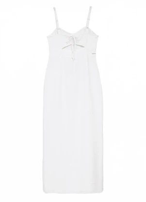 Enfim - Vestido Longo Reto Sarjado Branco - ENFIM