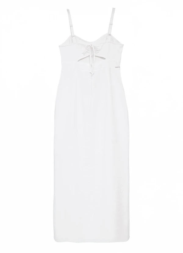 Enfim - Vestido Longo Reto Sarjado Branco 2