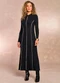 Doce Trama - Vestido Longo Retrô Glam em Ribana Cinza - variação: Preto