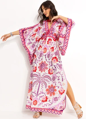 Farm - Vestido Longo Romance de Tucano Rosa - FARM