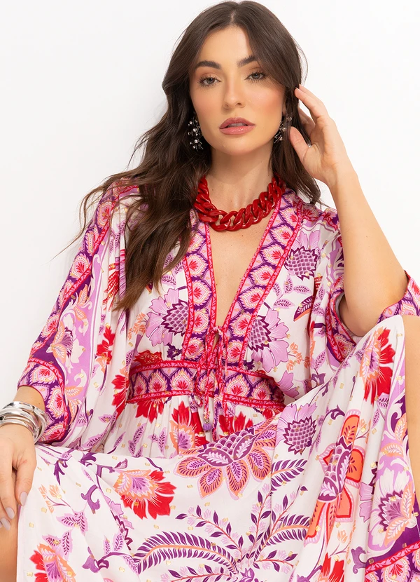 Farm - Vestido Longo Romance de Tucano Rosa 4