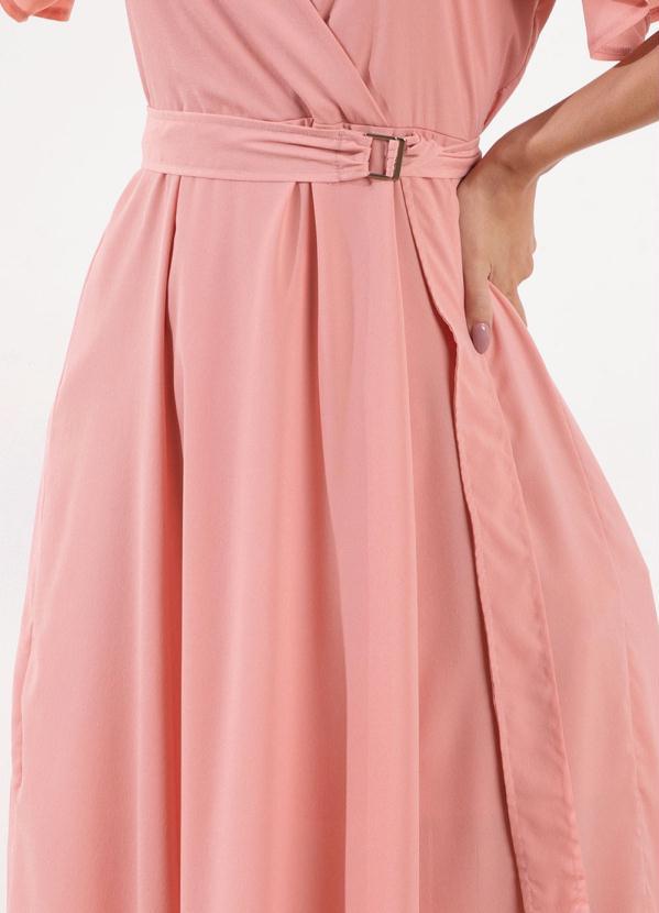 Quintess - Vestido Longo Rosa com Cinto 3