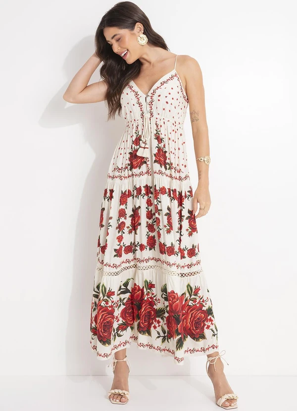 Farm - Vestido Longo Rosalia Bege 3