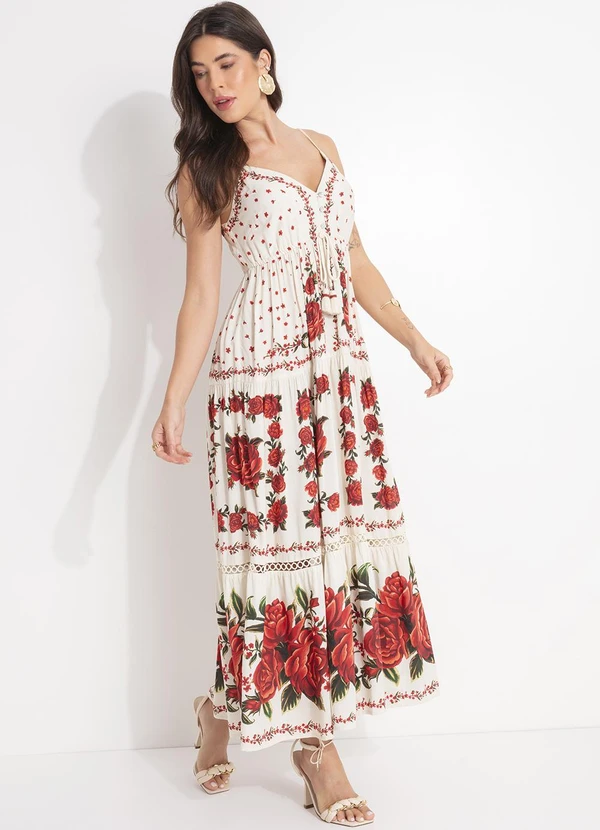 Farm - Vestido Longo Rosalia Bege 4
