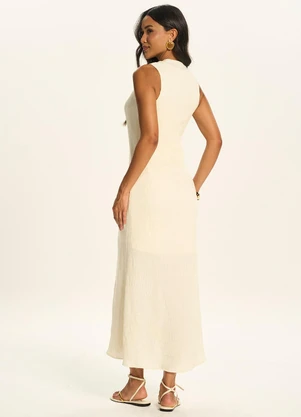 Doce Trama - Vestido Longo sem Mangas Branco - DOCE TRAMA