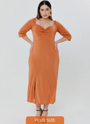 Outlet - Vestido Longo Slink Mais Gata Marrom - OUTLET