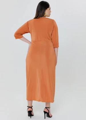 Outlet - Vestido Longo Slink Mais Gata Marrom - OUTLET