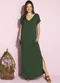 Quintess - Vestido Longo Soltinho com Fenda Turquesa - variação: Verde
