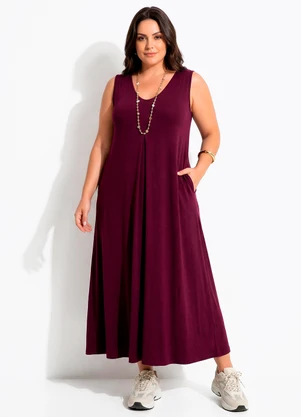 Quintess - Vestido Roxo em Malha de Viscose - QUINTESS