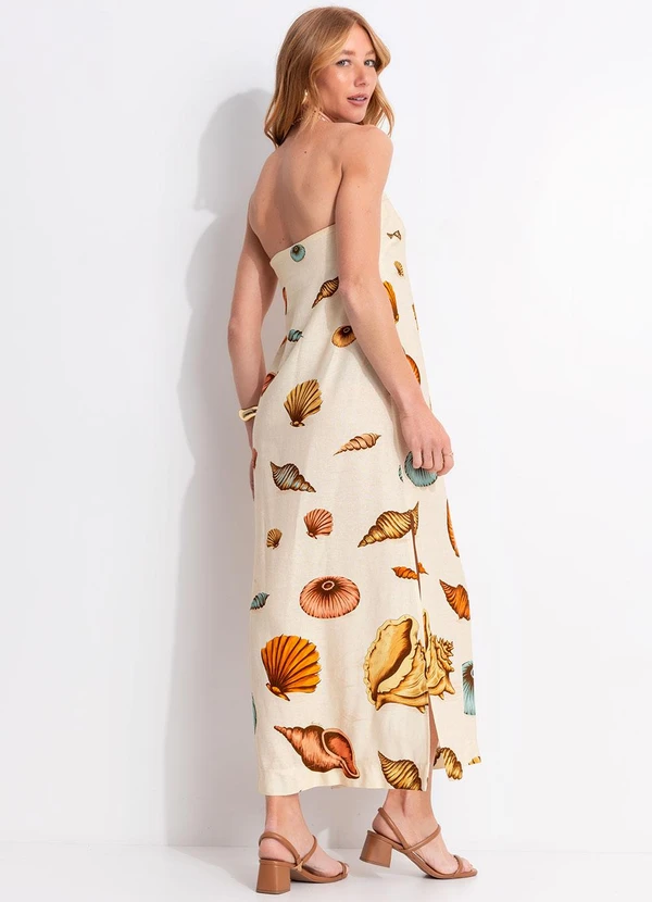 Farm - Vestido Longo Souvenir Mar Bege 2