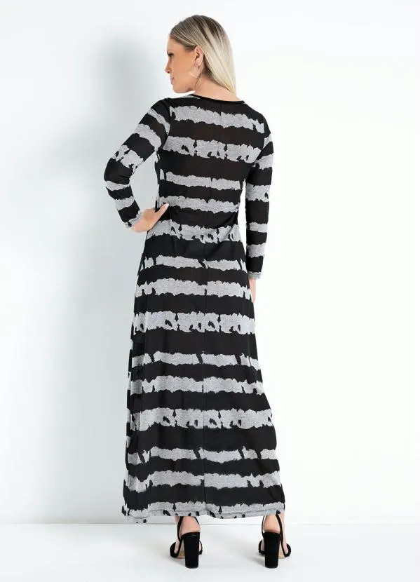 Queima Estoque - Vestido Longo Tie Dye Mescla com Mangas 2